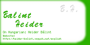 balint heider business card